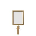 Montour Line Post and Rope Stanchion Sign Frame 11 x 14 in. V Satin Brass Steel HDSF-1114-V-SB-PR